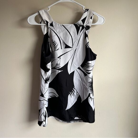 White House Black Market Patterned 100% Silk Career Tank Top - Picture 4 of 5